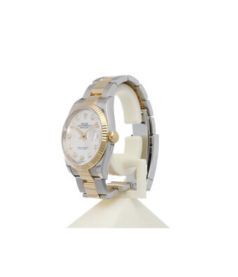 Rolex Datejust 36 Oyster 2021 box + papers | steel - yellow gold diamond MOP - pearl