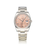 Rolex Date  34 NEW ROLEX SERVICE - 2011 B+P | steel - white gold pink diamond Oyster