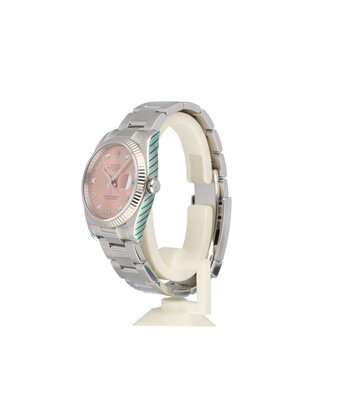 Rolex Date  34 NEW ROLEX SERVICE - 2011 B+P | steel - white gold pink diamond Oyster