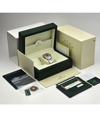 Rolex Date  34 NEW ROLEX SERVICE - 2011 B+P | steel - white gold pink diamond Oyster