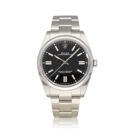 Oyster Perpetual 41 NEW ROLEX SERVICE - 2021 B+P | steel black domed Oyster