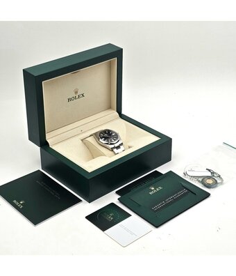 Rolex Oyster Perpetual 41 NEW ROLEX SERVICE - 2021 B+P | steel black domed Oyster