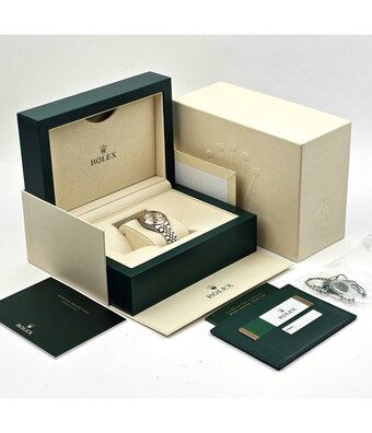 Rolex Lady-Datejust 28 - 2020 box + papers | steel - yellow gold silver domed Jubilee