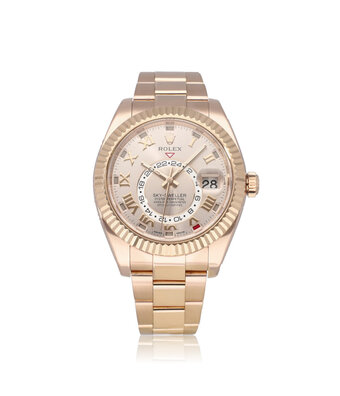 Rolex Sky-Dweller  42 - 2015 - box + papers | rose gold sundust pink roman Oyster