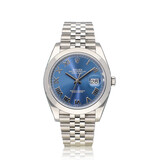 Rolex Datejust 41 NEW ROLEX SERVICE | DSC steel azurro blue roman Jubilee + box