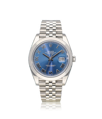 Rolex Datejust 41 NEW ROLEX SERVICE | DSC steel azurro blue roman Jubilee + box