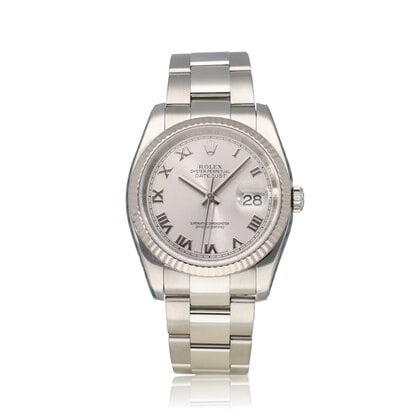 Datejust 36 NEW ROLEX SERVICE  - 2009 + papers | steel silver roman Oyster