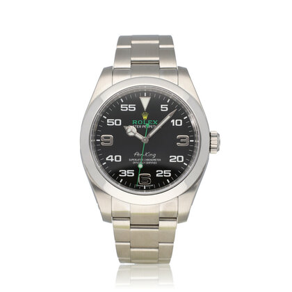 Air-king 40 steel black domed Oyster