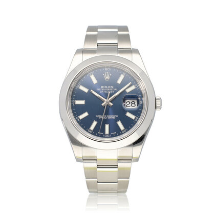 Datejust II 41 NEW ROLEX SERVICE - box + papers | steel blue Oyster