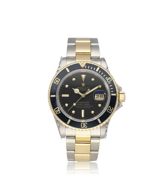 Rolex Submariner Date 40 - 1987 | NEW ROLEX SERVICE |steel - gold matte black nipple
