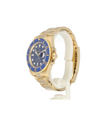 Rolex Submariner Date 40 NEW ROLEX SERVICE - 2018 B+P | yellow gold blue - bluesy ceramic Oyster
