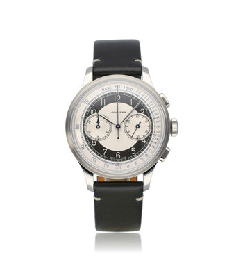 Longines Heritage Classic  40 - 2025 box + papers | steel black - white dial leather strap