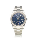 Rolex Datejust 41 - 2021 box + papers | steel - white gold blue index Oyster