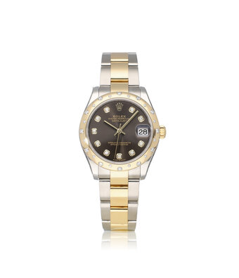 Rolex Datejust 31 NEW ROLEX SERVCICE - 2020 B+P | steel - gold diamond grey roman Oyster