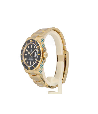 Rolex Submariner Date 41 NEW ROLEX SERVICE - 2021 B+P | yellow gold black Oyster