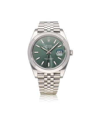 Rolex Datejust 41 NEW ROLEX SERVICE - 2024 B+P | steel mint green Jubilee