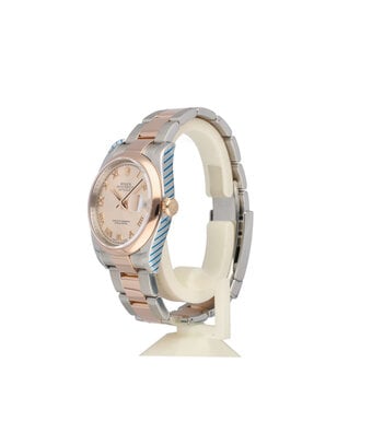 Rolex Datejust 36 NEW ROLEX SERVICE - 2011 B+P | steel - gold pink roulette