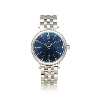 Portofino Automatic 34 steel blue diamond + box