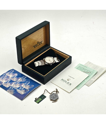 Rolex Datejust 36 Oysterquartz steel silver 1980 box + papers