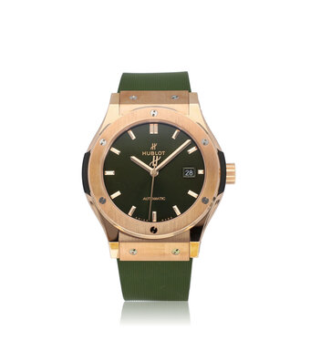 Hublot Classic Fusion King Gold Green 42 - 2023 box + papers | green rose gold automatic