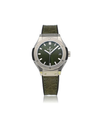 Hublot Classic Fusion Titanium Green 33 - 2025 box + e-warranty | green rubber / leather