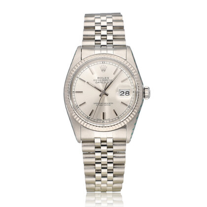 Datejust 36 NEW ROLEX SERVICE - 1988 B+P | steel silver index Jubilee