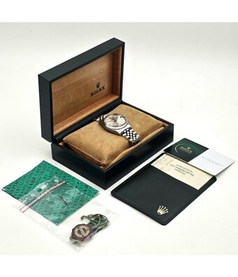 Rolex Datejust 36 NEW ROLEX SERVICE - 1988 B+P | steel silver index Jubilee