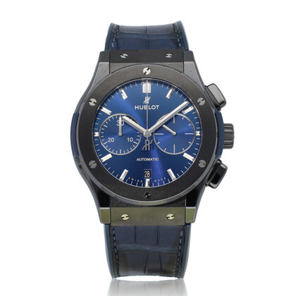 Classic Fusion Ceramic Blue Chronograph 45 - 2019 box + papers | blue