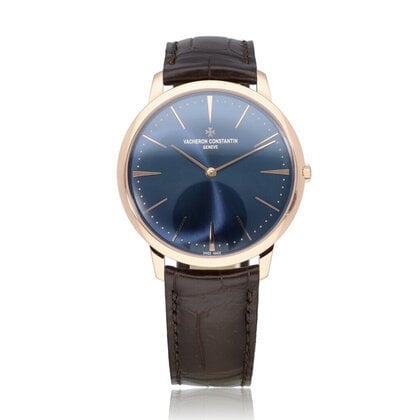 Patrimony  40 - 2023 B+P | rose gold blue alligator leather