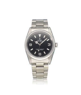 Rolex Explorer  36 NEW ROLEX SERVICE - 1996 B+P | steel black