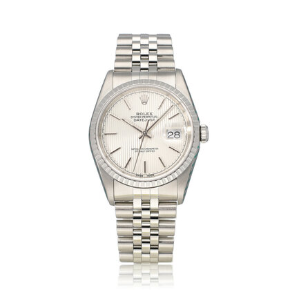 Datejust 36 steel silver tapestry Jubilee 2001 box + papers