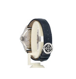 Patek Philippe Complications World Time 40 - 2010 box + papers | platinum silver - blue alligator leather