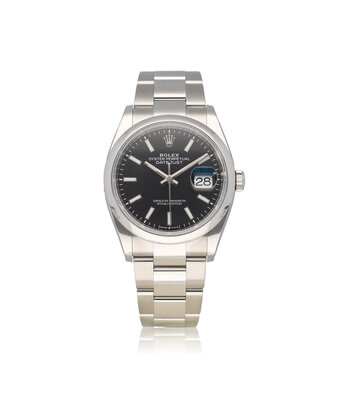 Rolex Datejust 36 -  2021 box + papers | steel black domed Oyster
