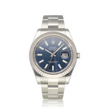 Rolex Datejust II 41 blue Oyster 2016 box + papers | steel - white gold fluted