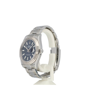 Rolex Datejust II 41 blue Oyster 2016 box + papers | steel - white gold fluted