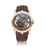 Roger Dubuis Excalibur Flying Tourbillon 42 - 2020 box + papers | rose gold skeleton flying tourbillon