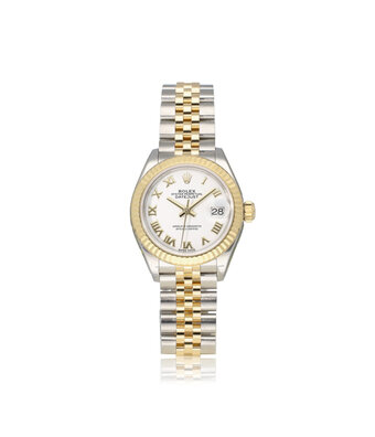 Rolex Lady-Datejust 28 NEW ROLEX SERVICE - 2020 B+P | steel / yellow gold white roman Jubilee