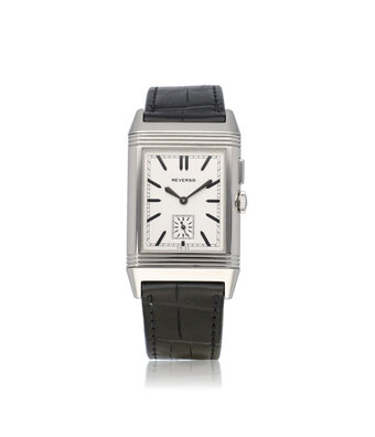 Jaeger-LeCoultre Reverso Grande Ultra Thin Duoface  NEW JLC STRAP - 2013 B+P | steel white - black | ref. 2