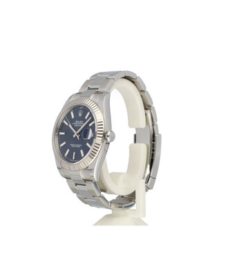 Rolex Datejust 41 - 2021 box + papers | steel - white gold blue index Oyster