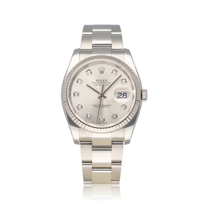 Datejust 36 - 2018 box + papers | steel diamond dial Oyster