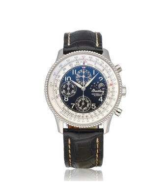 Breitling Navitimer Montbrillant Olympus 48 NEW BREITLING SERVICE - steel day date moonphase black L