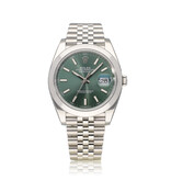 Rolex Datejust 41 NEW ROLEX SERVICE - 2023 B+P | steel mint green Jubilee