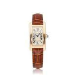 Cartier Tank Americaine 32 rose gold silver 2013 box + papers | NEW CARTIER STRAP