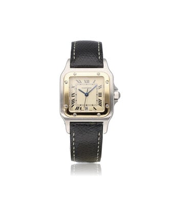 Cartier Santos de Cartier Galbée 34,8 NEW CARTIER SERVICE - 1996 B+P | steel / gold quartz | ref.