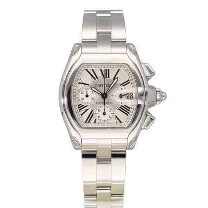 Roadster Chronograph Automatic 40 - 2006 + papers | XL steel bracelet silver roman