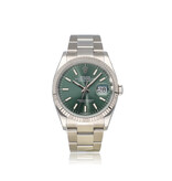 Rolex Datejust 36 2023 + papers | green steel - white gold fluted Oyster