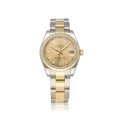 Datejust 31 - 2010 box + papers | yellow gold steel champagne