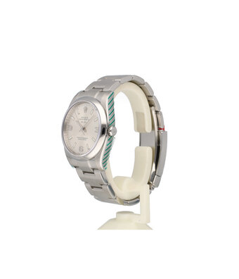 Rolex Oyster Perpetual 34 NEW ROLEX SERVICE - 2008 box + papers | steel silver domed Oyster