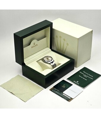 Rolex Oyster Perpetual 34 NEW ROLEX SERVICE - 2008 box + papers | steel silver domed Oyster