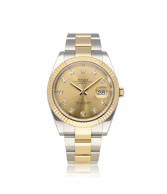Rolex Datejust 41 2024 box + papers | steel - gold champagne diamond Oyster